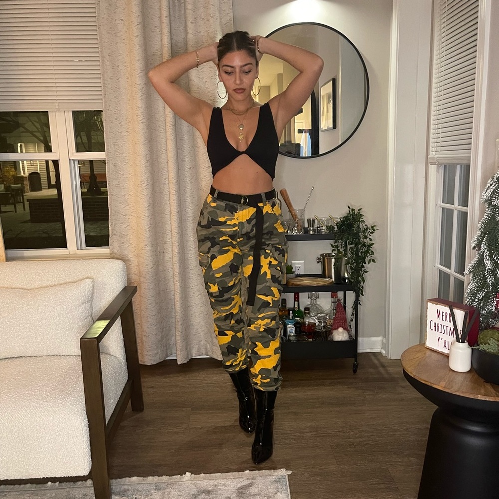 Oversized Camo Cargo Pants, Size M